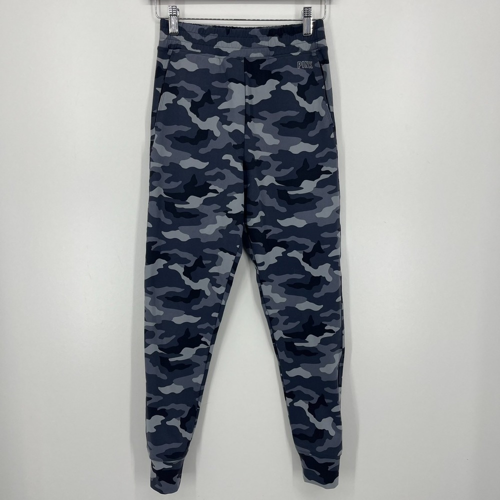 Victoria's Secret PINK Active Sweatpants‎ Women's S Blue Camo Jogger Pull On